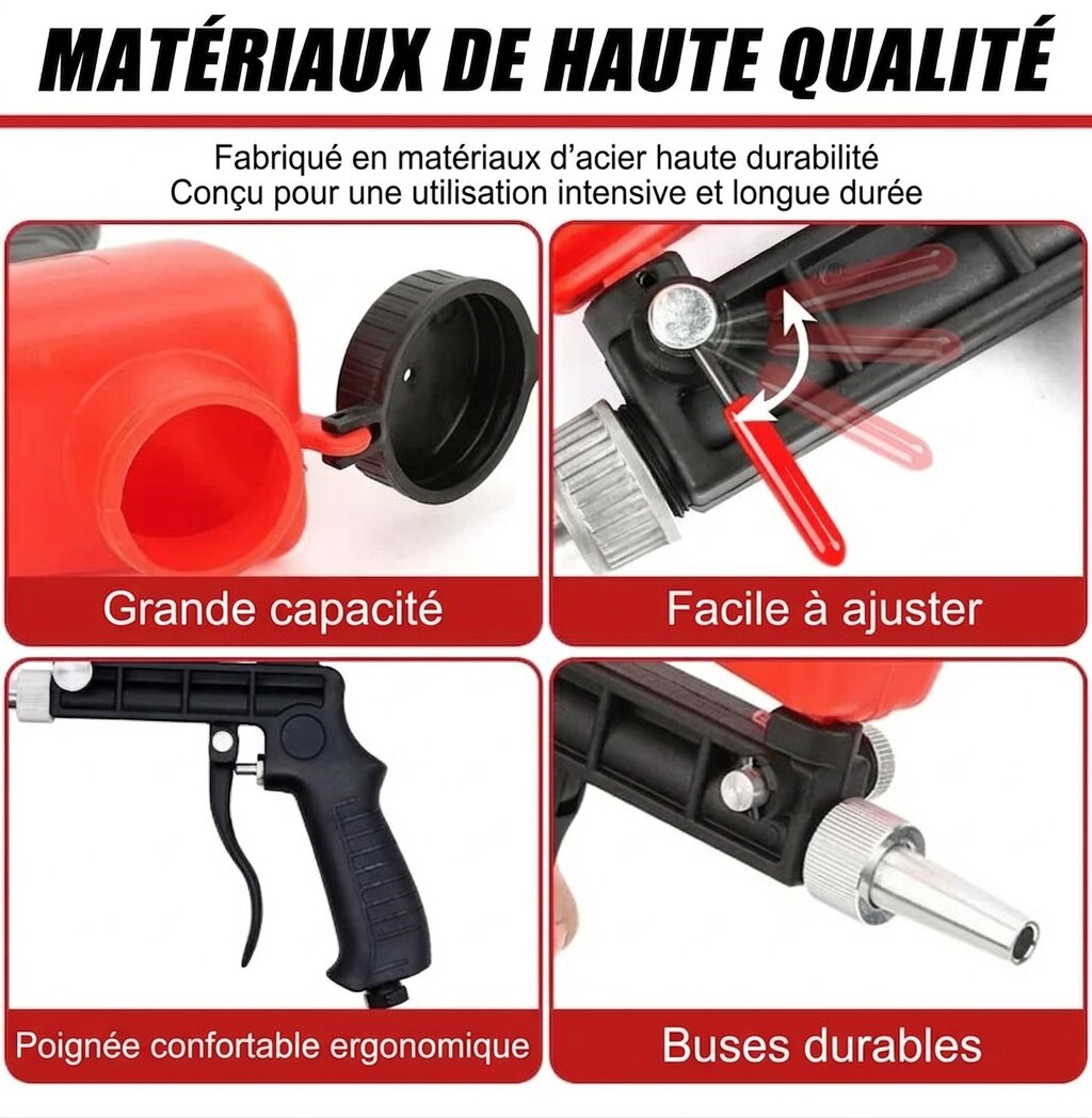 pistolet de sablage haute precision pour metal